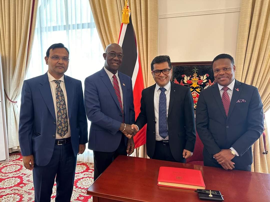Minister of State for External Affairs Shri Pabitra Margherita called on Dr. The Honourable Keith Rowley, Prime Minister of the Republic of Trinidad and Tobago at his official residence today.  